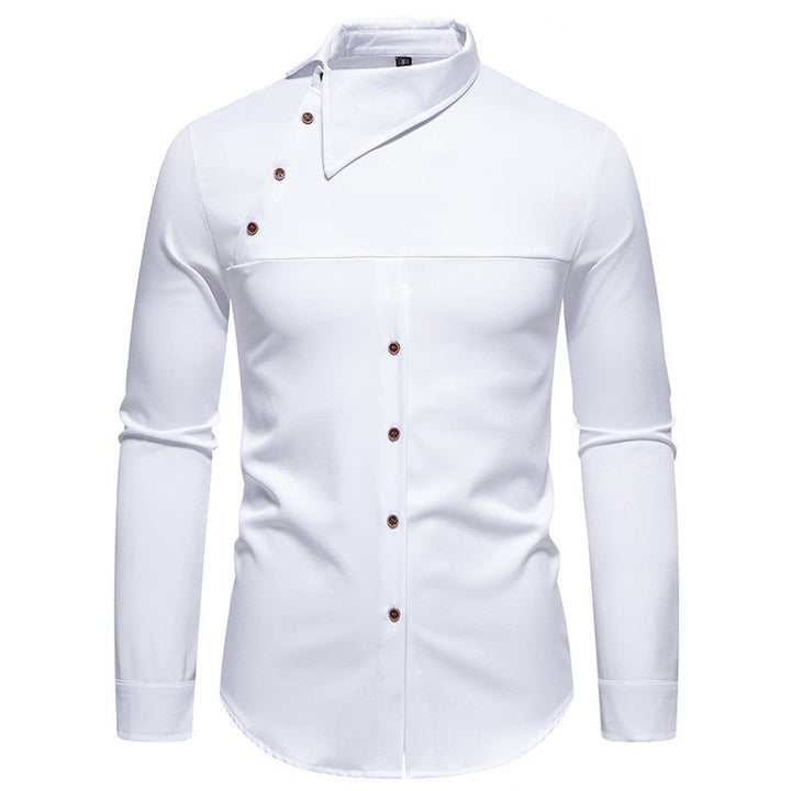 Long sleeve shirt for men with innovative collar and asymmetrical design Lune London