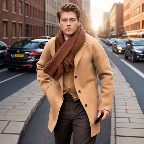 Casual duffle coat for men with a stylish high collar and practical pockets Lune London