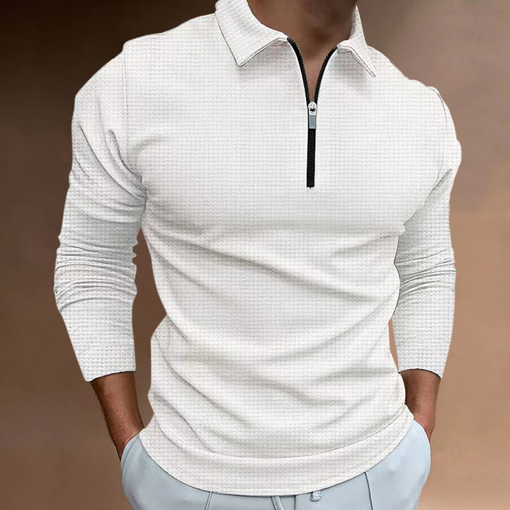 Structured long sleeve shirt for men with zipper and high collar Lune London