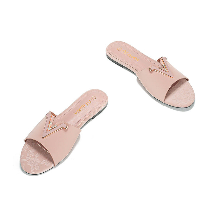 Women Elegant and Comfortable Slides with Jewelry Detail Lune London