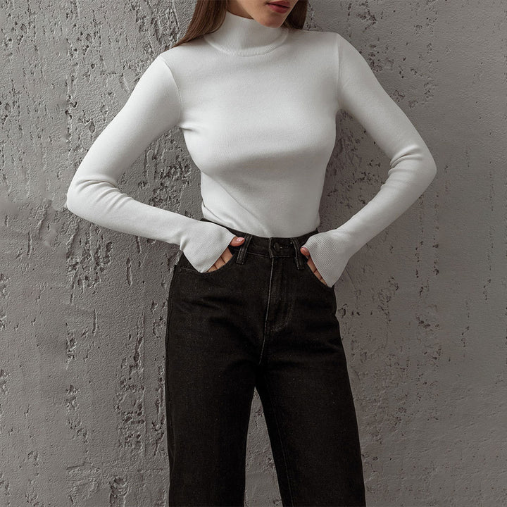 Pull col roulé pour femmes en matériau tricoté fin de haute qualité Chic & Stil