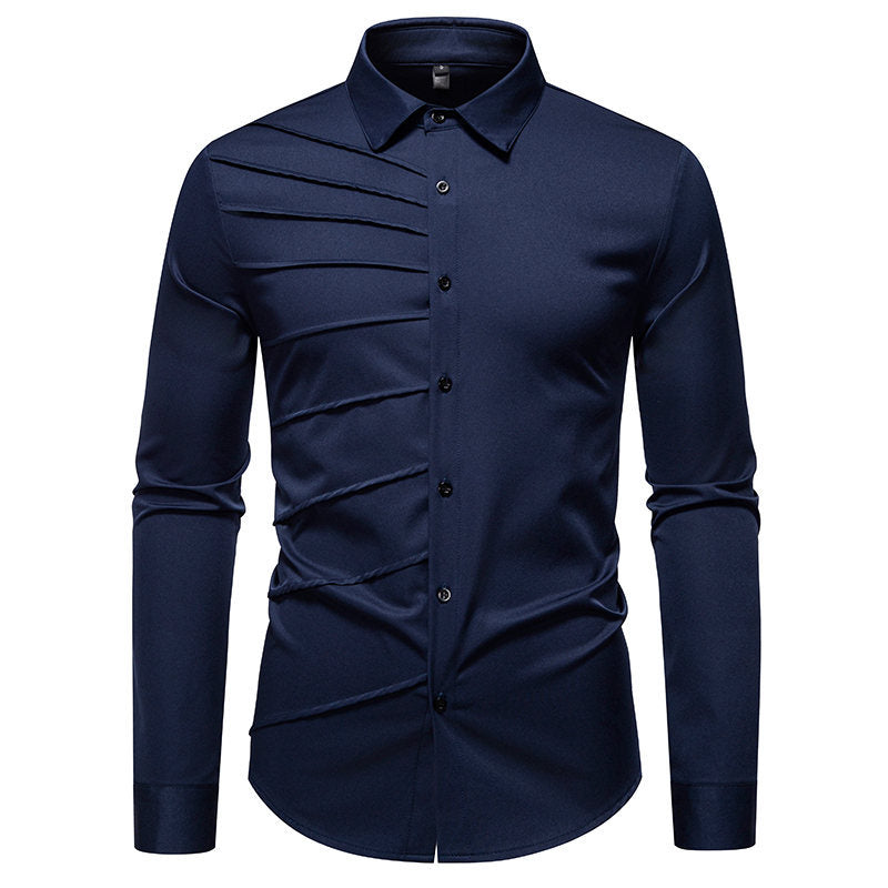 Men's Long Sleeve Shirt with Trendy Ribbed Design Lune London