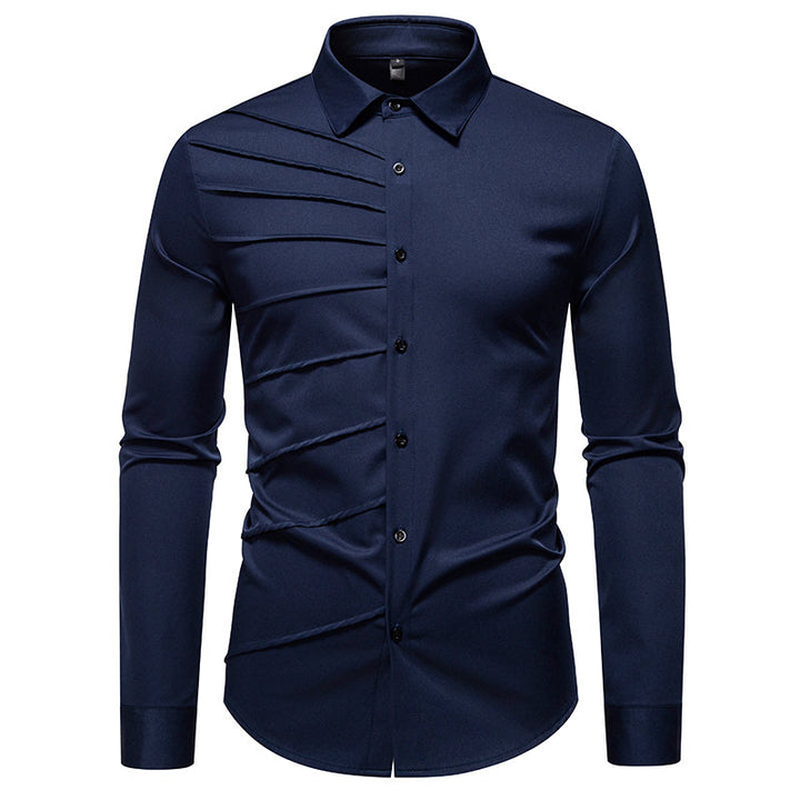 Men's Long Sleeve Shirt with Trendy Ribbed Design Lune London