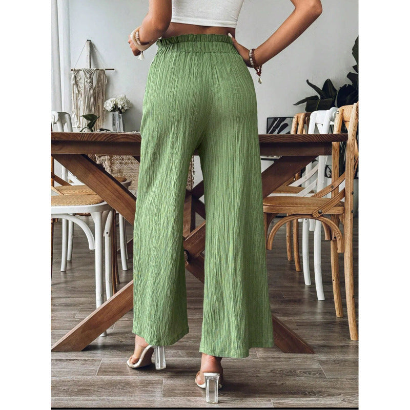 Airy palazzo pants for women with elastic waistband and large pockets Lune London