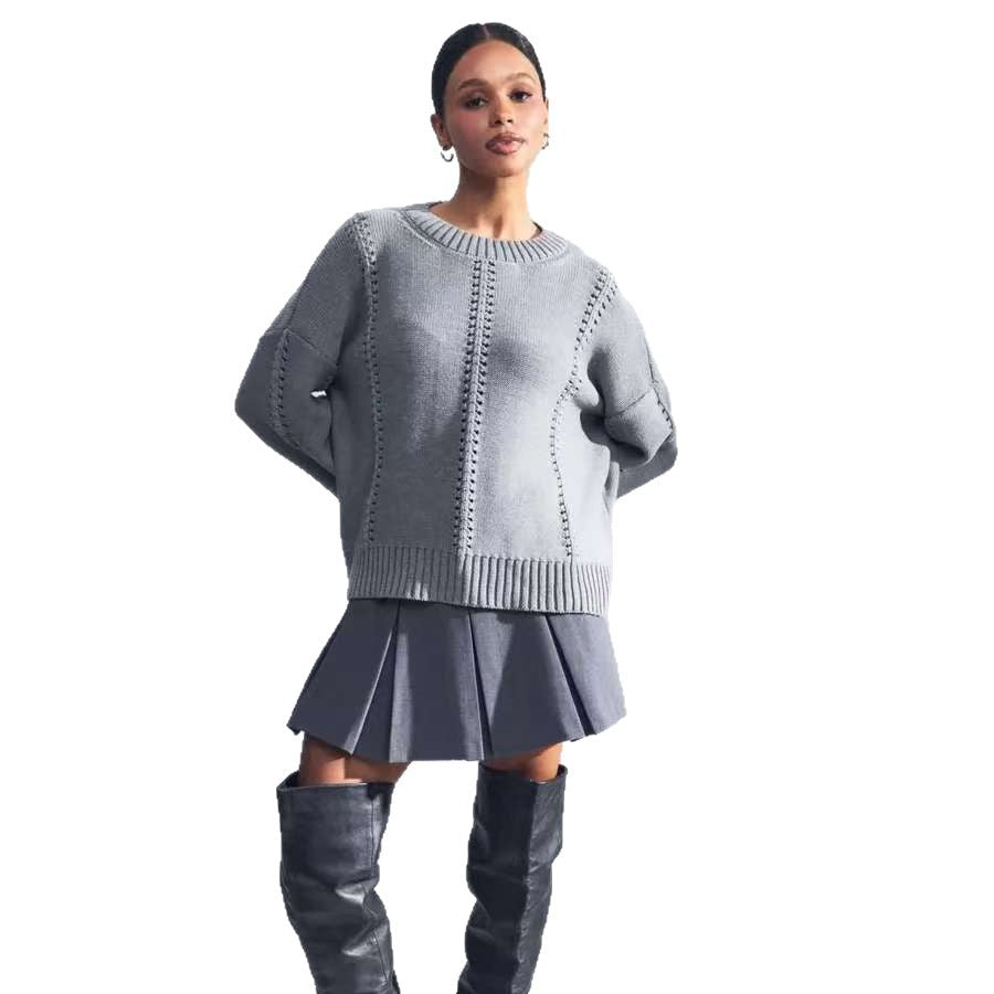 Pull en tricot décontracté pour femmes avec une structure aérée Chic & Stil