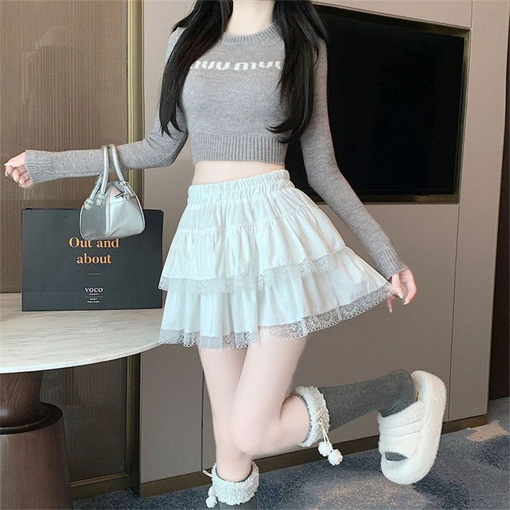 Ruffled lace skirt for women Lune London