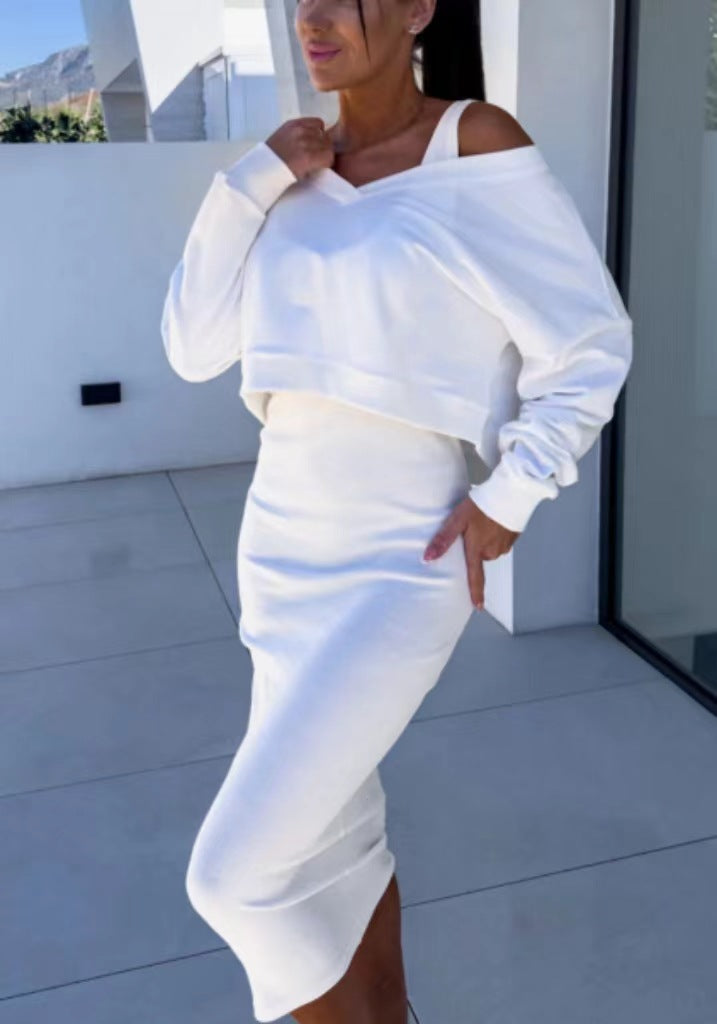 Women's Elegant Set Of Sweater and Pencil Skirt Lune London