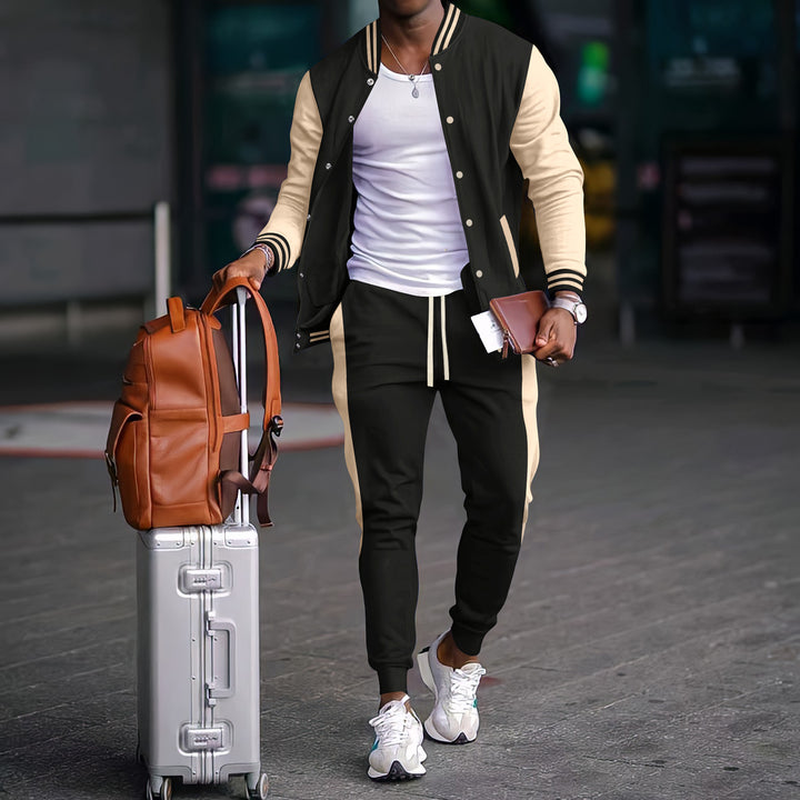 Casual sporty outfit for men with aviator jacket and jogger pants Lune London