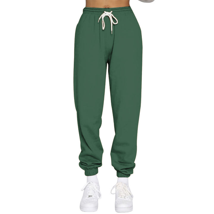 Sporty high-waisted jogger pants for women with drawstring Lune London