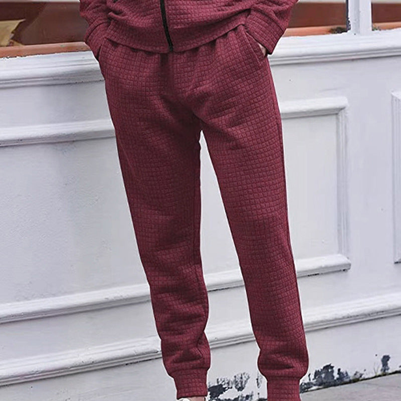 Lune London women's jogging pants with textured waffle fabric