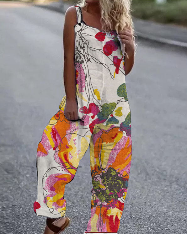 Lune London Floral Print Artistic Jumpsuit for Women
