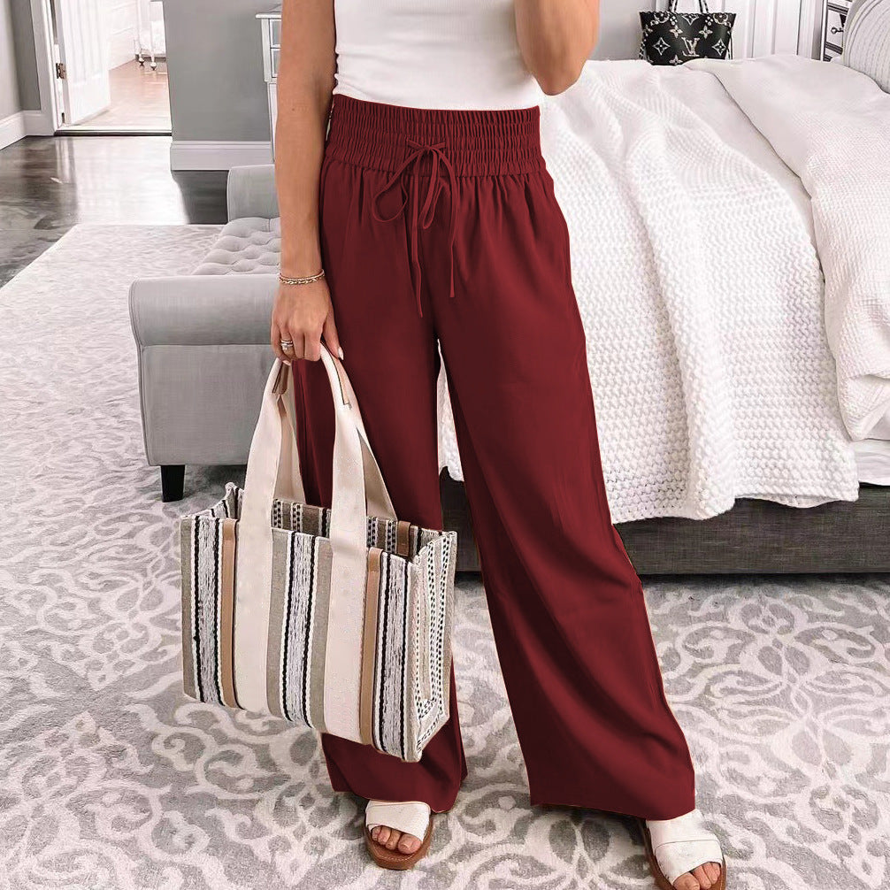 Loose-fit leisure pants for women with elastic waist and adjustable drawstring Lune London