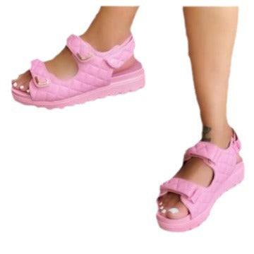 Women’s strappy sandals with cushioned sole and adjustable design Lune London