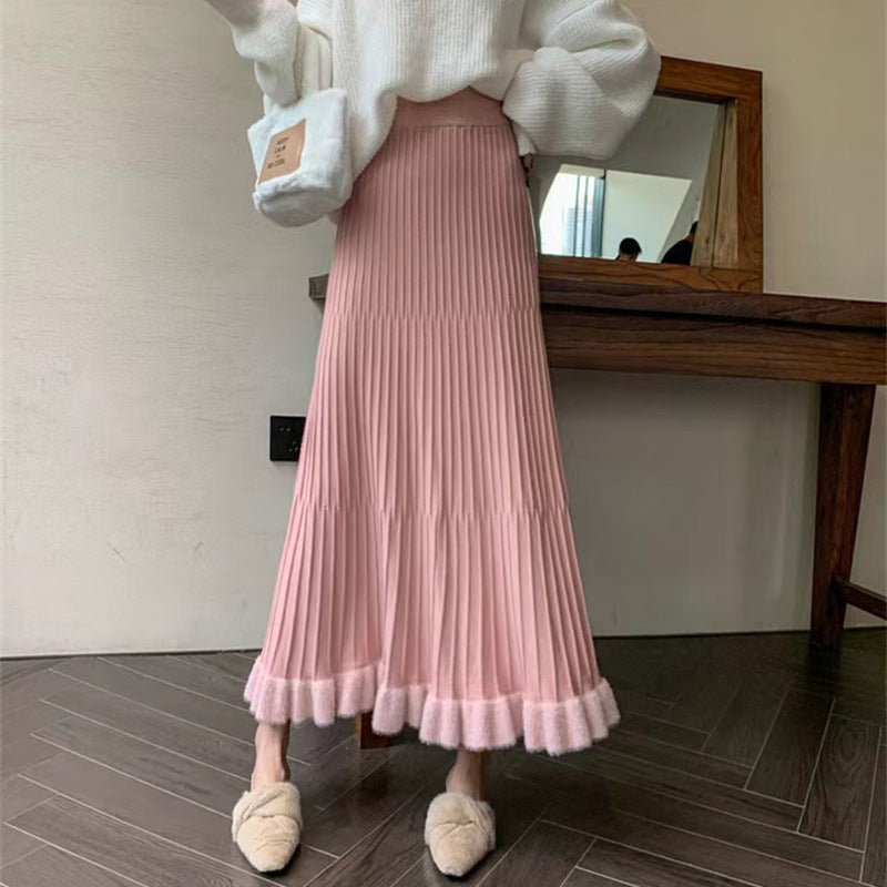 Pleated maxi skirt for women with elegant ruffle finish Lune London