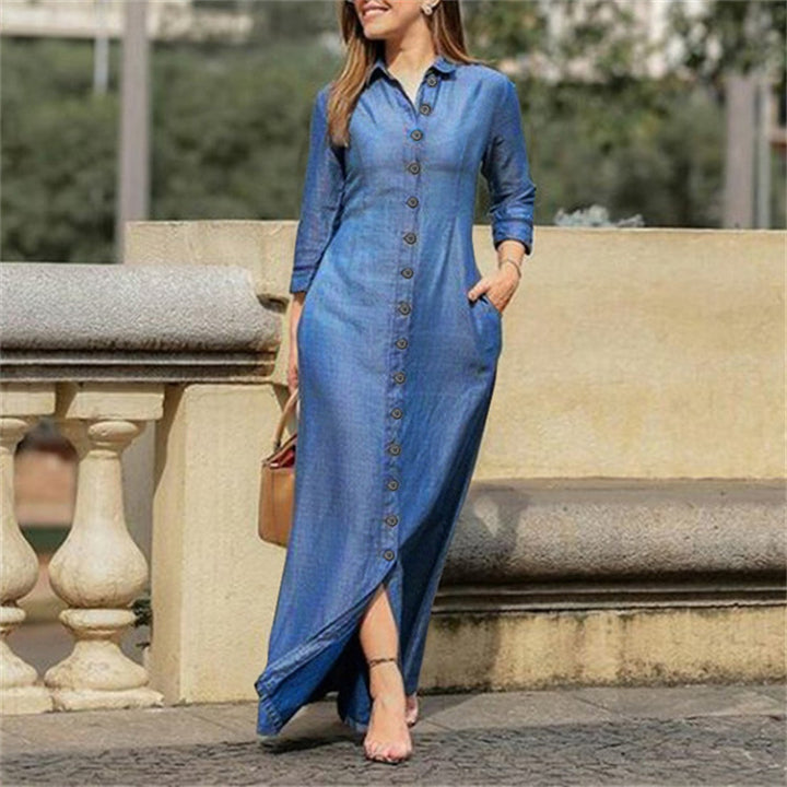 Shirt dress for women with side pockets and button closure Lune London
