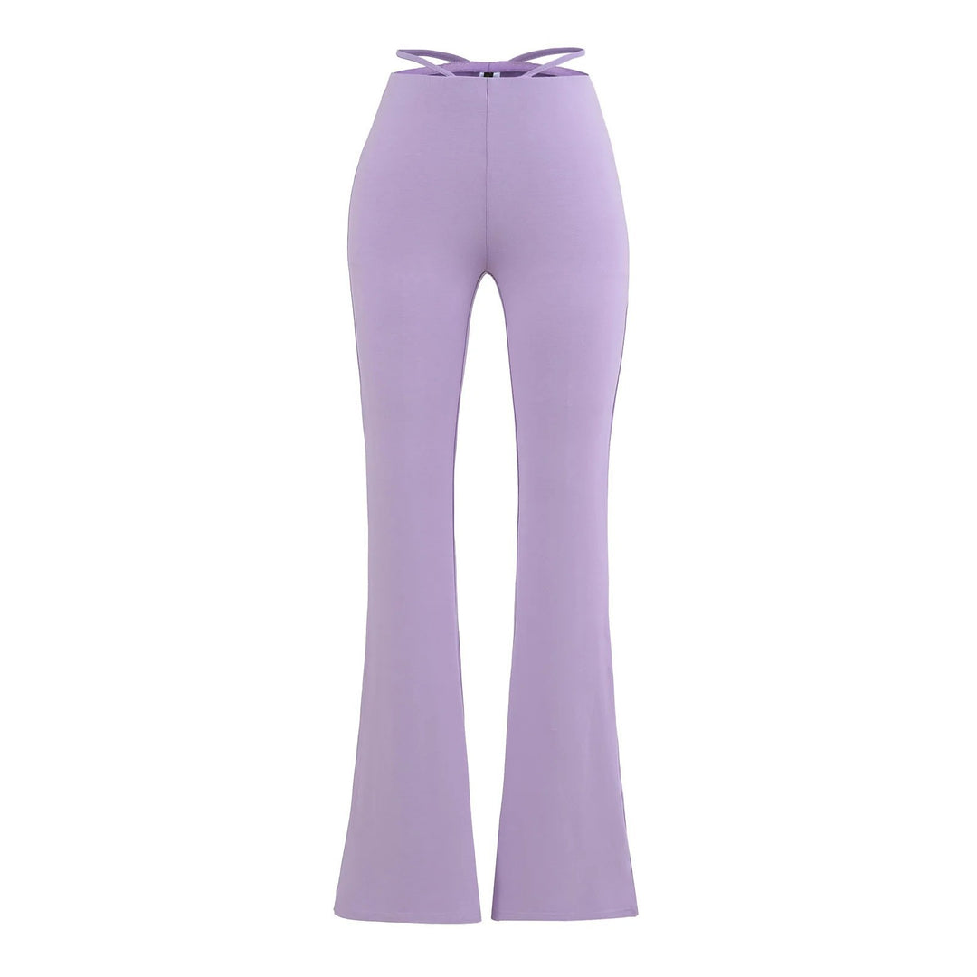 Elegant flared pants for women with a high waist and practical side pockets Lune London
