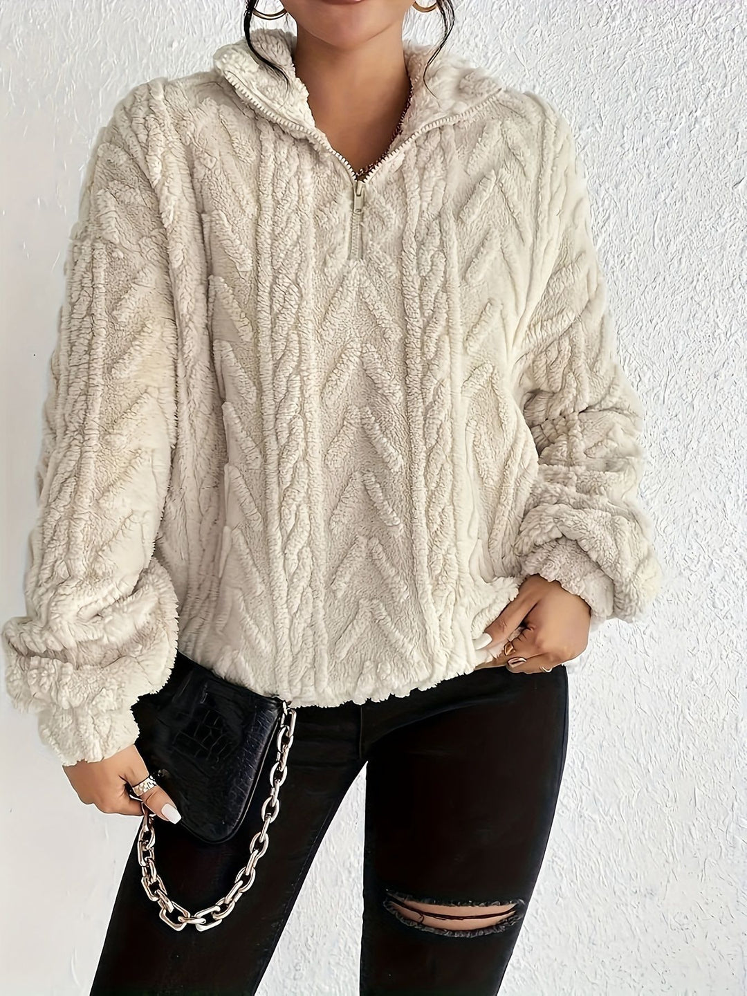Oversized knitted polar fleece sweater Lune London