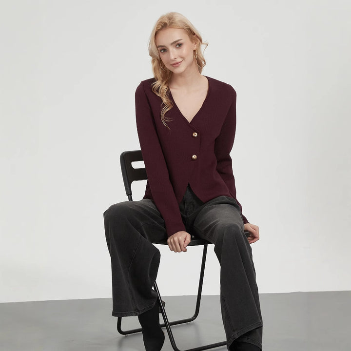 Lune London Women's Knit Jacket with Elegant Button Details