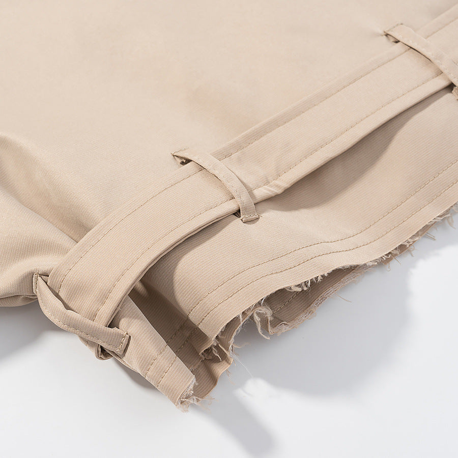 Ladies short trench coat with belt and double-breasted Lune London