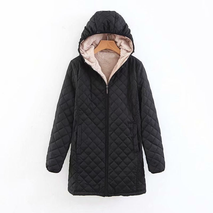 Lune Londonl Women's Quilted Winter Jacket with Lined Hood