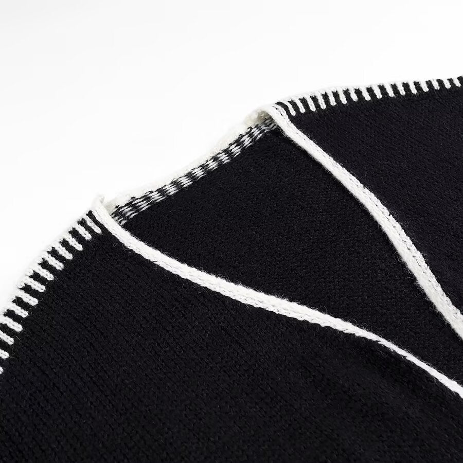 Cardigan ouvert pour femme avec coutures contrastées élégantes Chic & Stil