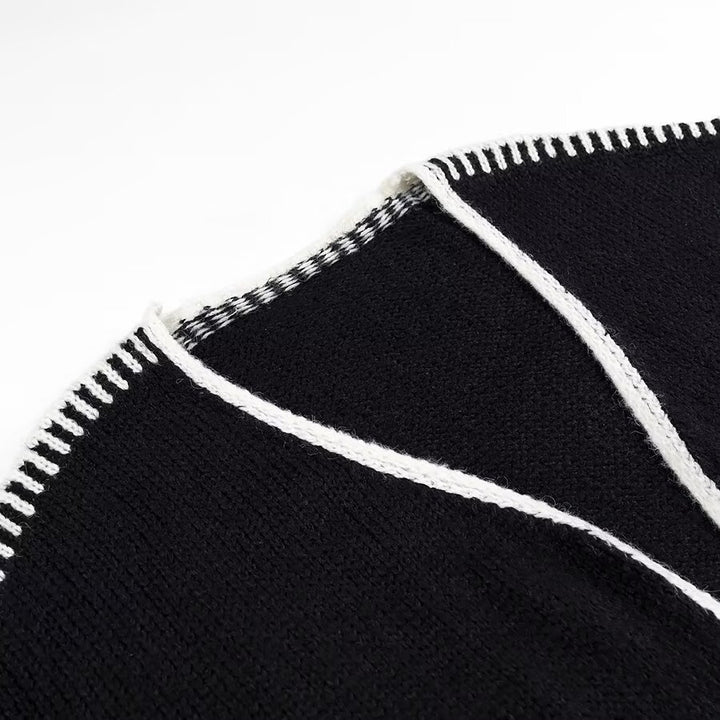 Cardigan ouvert pour femme avec coutures contrastées élégantes Chic & Stil
