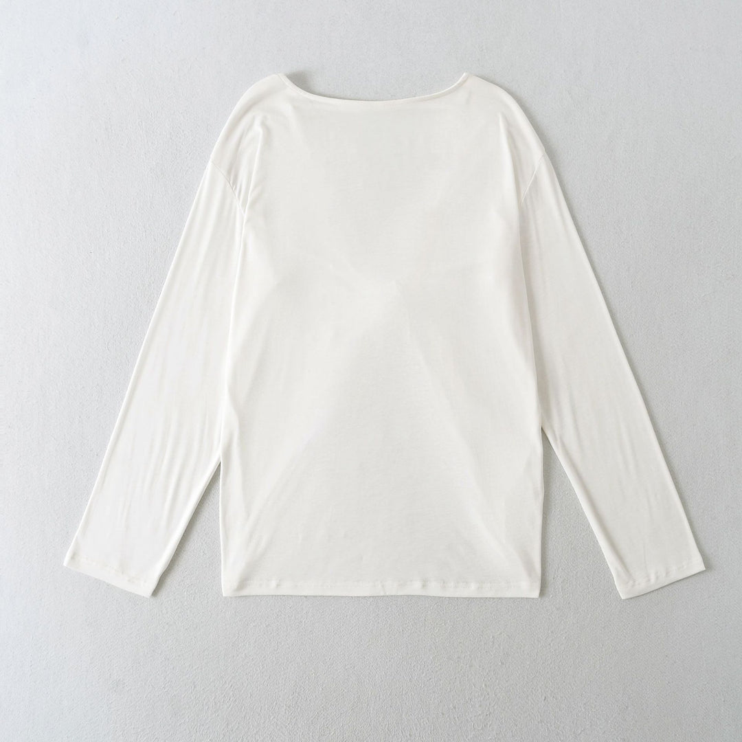 Women Long Sleeve Casual T-Shirt with Loose Fit and Comfortable Style