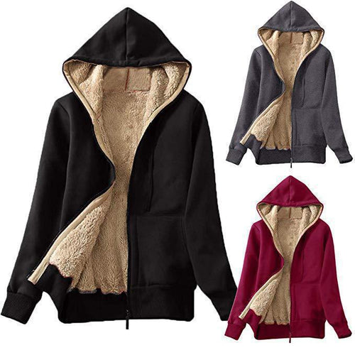Ladies Cozy Fleece Jacket with High Collar and Convenient Zipper Lune London