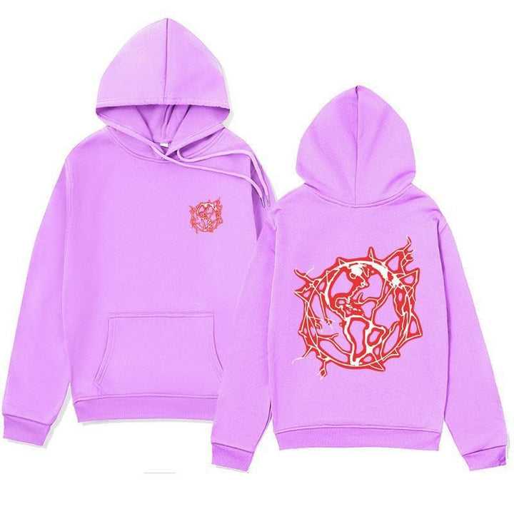 Women's hoodie sweatshirt with artistic graphic print and practical kangaroo pocket Chic & Stil