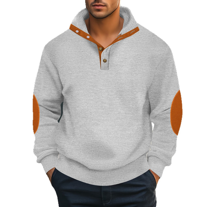 Men's Henley sweater with textured design and contrasting accents Lune London