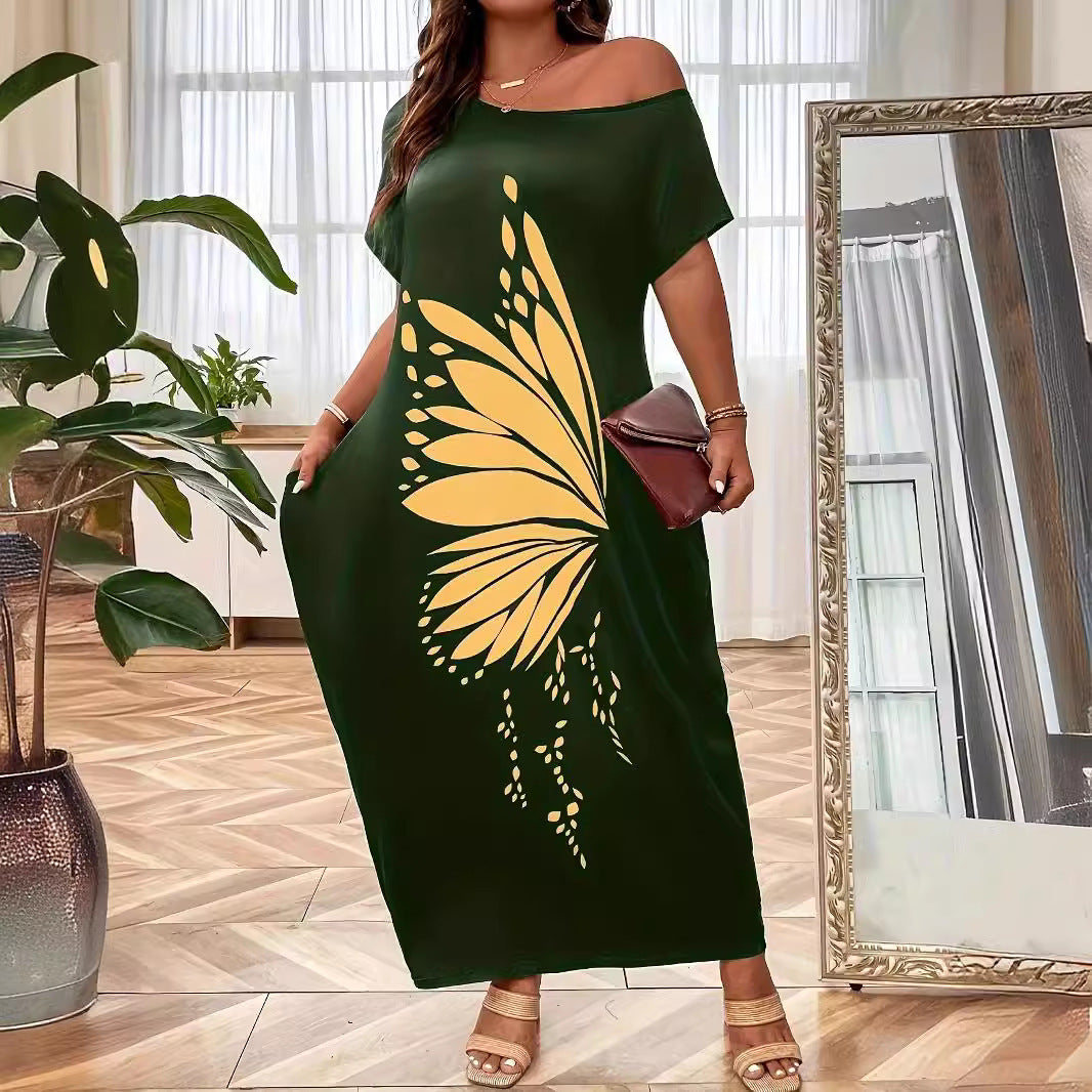 Maxi dress for women with elegant butterfly pattern Lune London