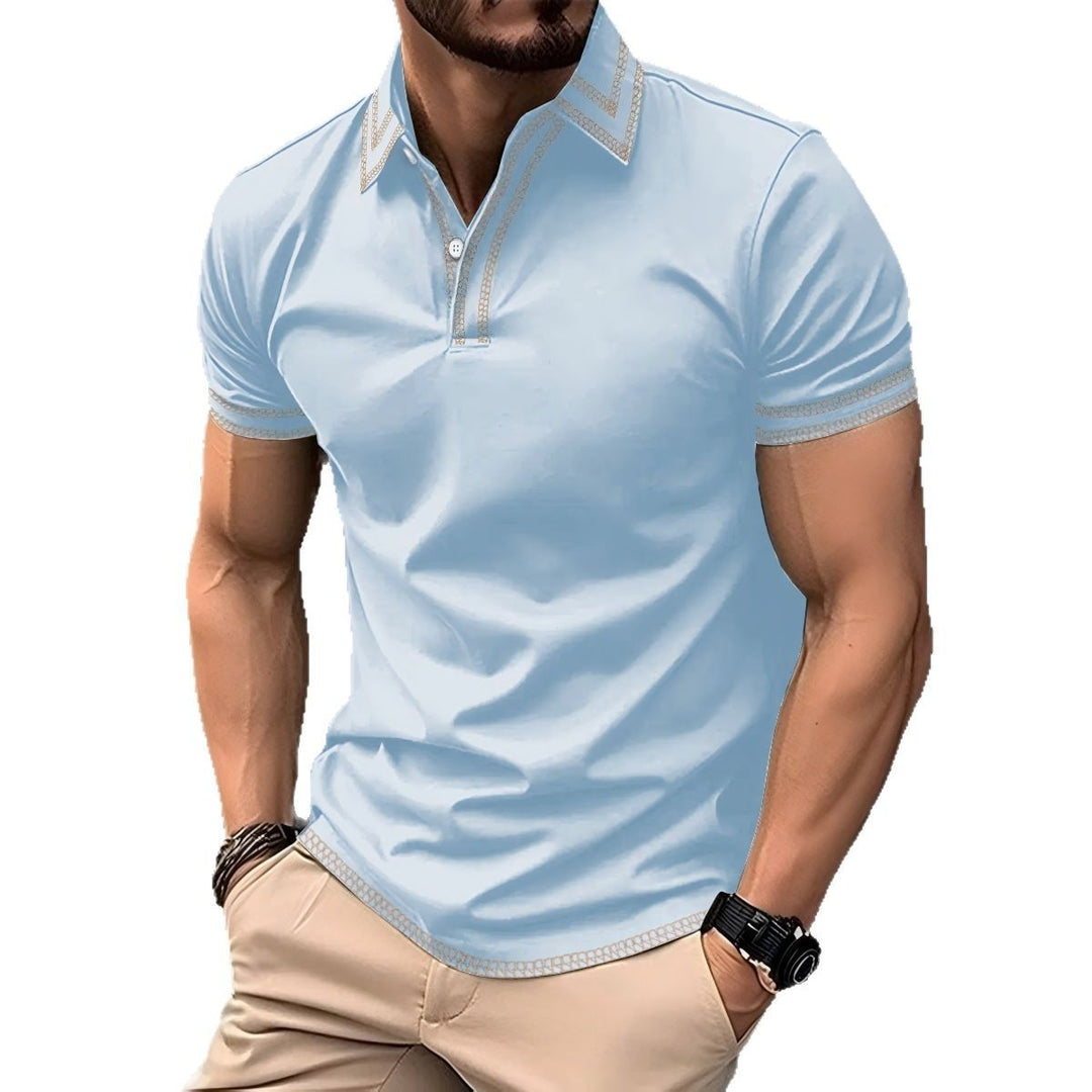 Stylish men's polo with trendy embroidery details Lune London