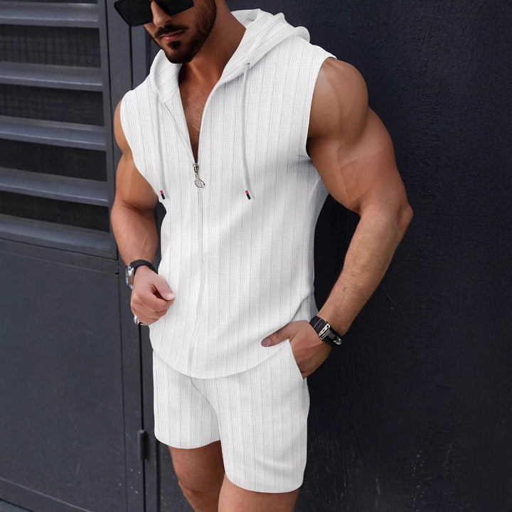 Men's sleeveless zip-up hoodie and shorts set Lune London