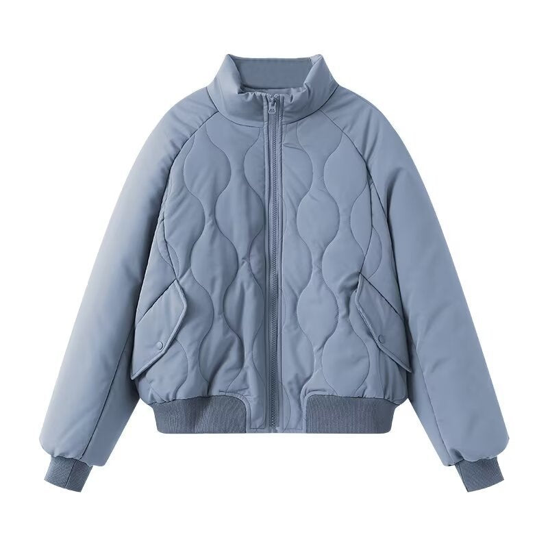Quilted jacket for women with sporty design featuring high collar and elastic cuffs Lune London