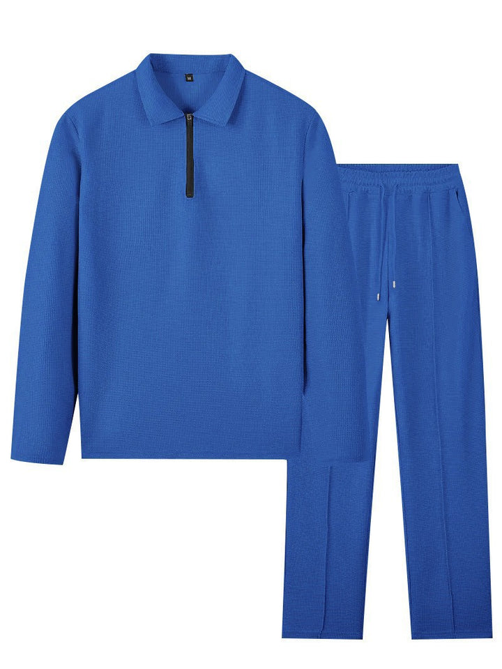 Men's sports hooded top set and stretch pants in breathable structured material Lune London