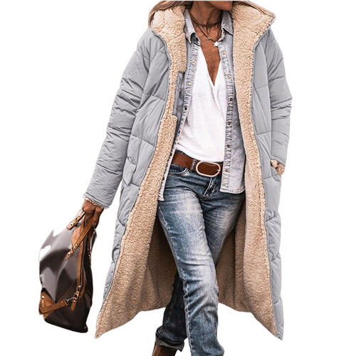 Women's Long Padded Winter Jacket with Hood and Stylish Cut Lune London