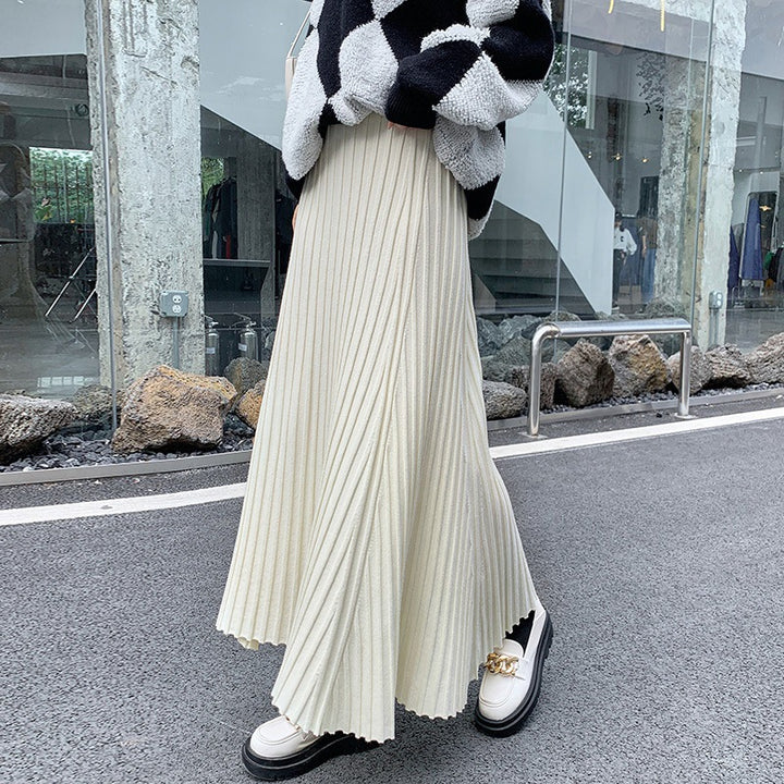 Jupe maxi plissée pour femmes avec texture côtelée élégante Chic & Stil
