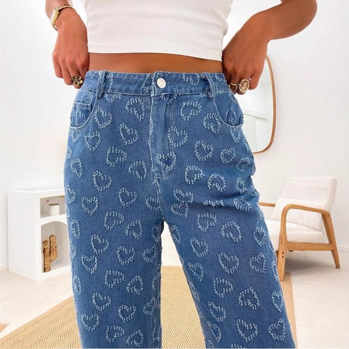 Lune London Floral Print Women's Jeans Pants