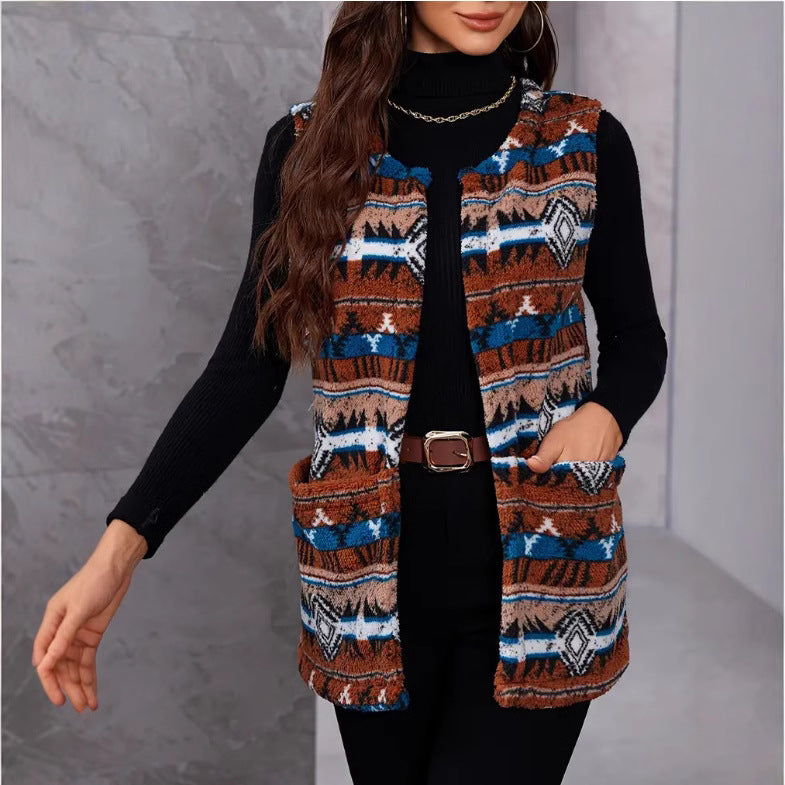 Cardigan for women with an ethnic look with pockets and soft material Lune London