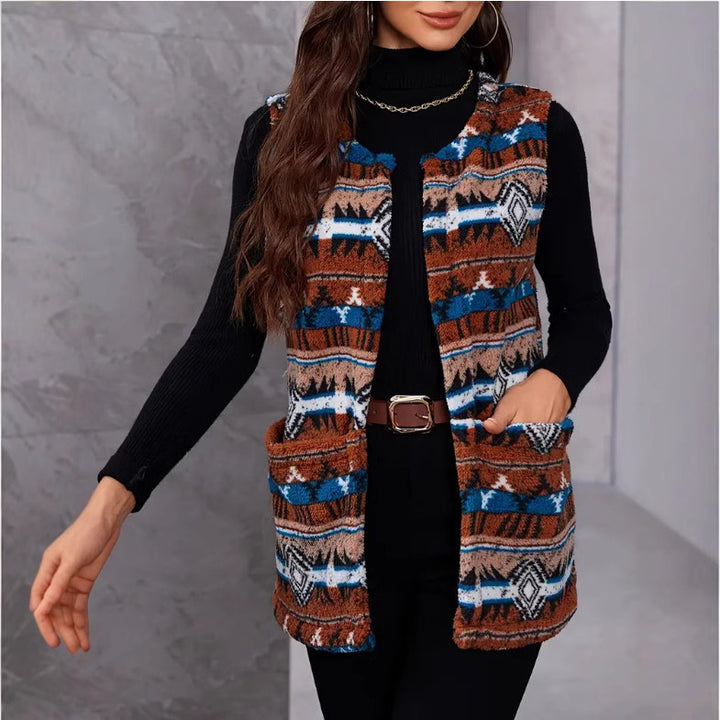 Cardigan for women with an ethnic look with pockets and soft material Lune London