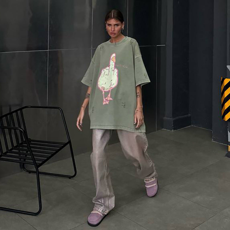 Oversized T-shirt for women with striking graphics Lune London