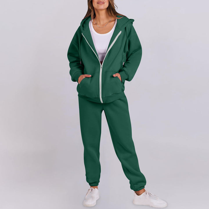 Casual women's sports set with hood and zipper Lune London