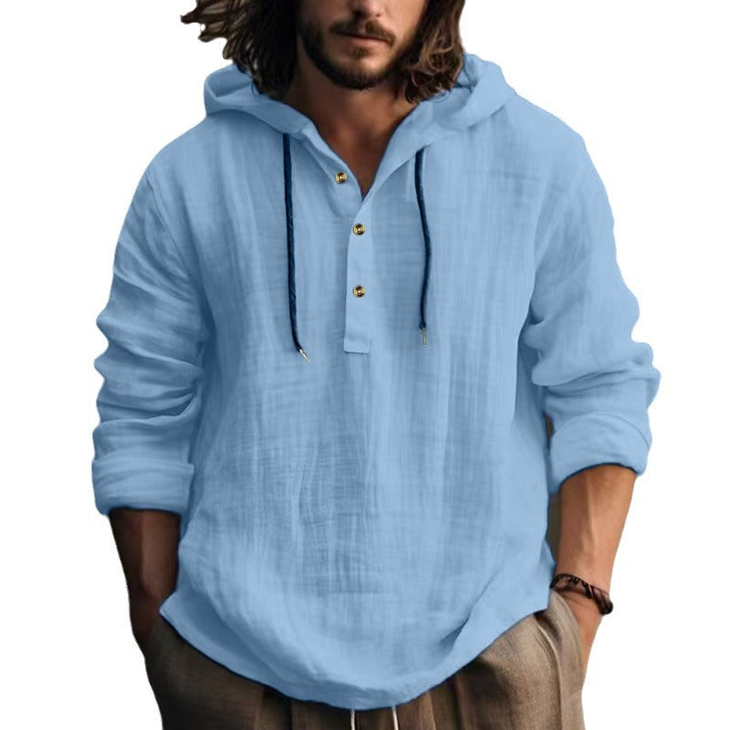Men's casual hoodie with button placket and comfortable fit Lune London