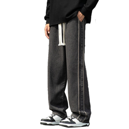 Loose-fit denim pants for men with contrast stitching Lune London