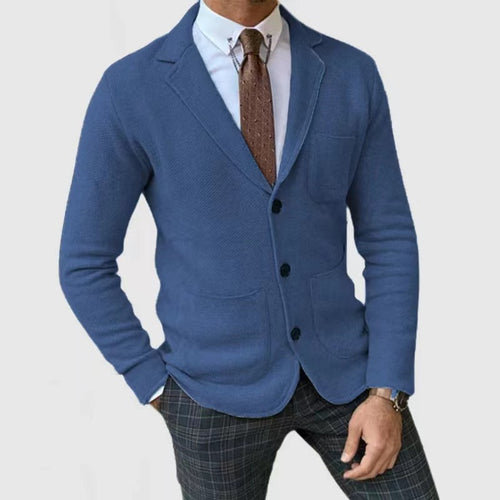 Men's knit jacket with buttons and practical pockets Lune London
