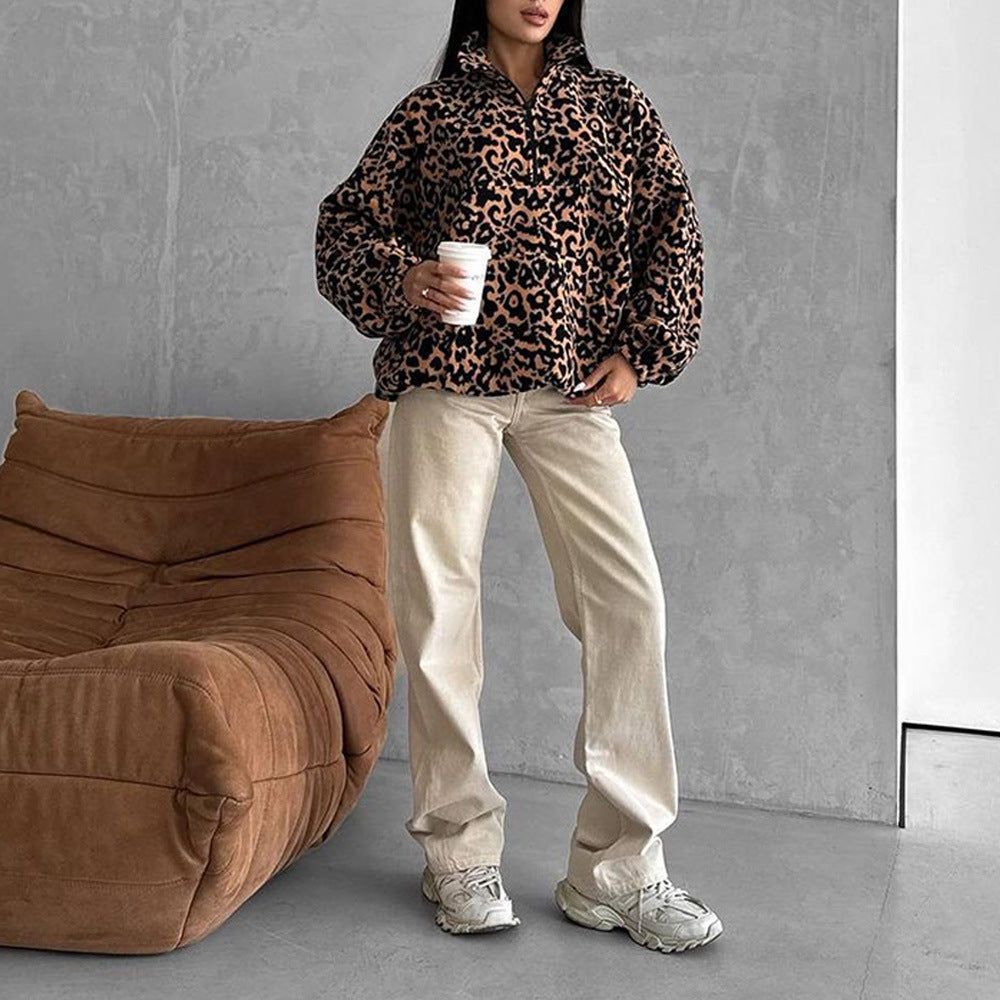 Lune London leopard print oversized sweater for women