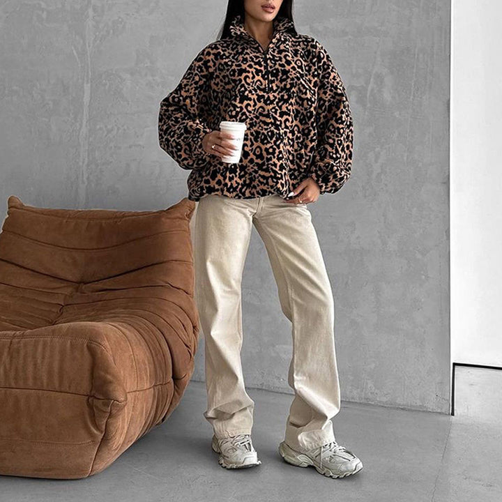 Lune London leopard print oversized sweater for women