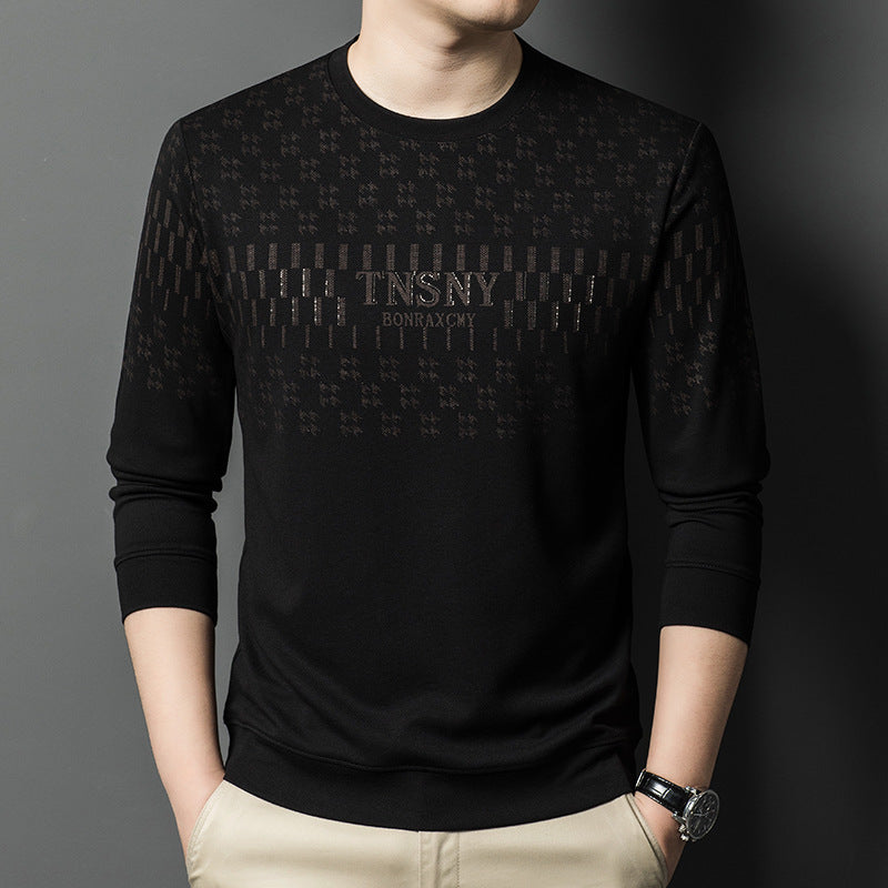 Men's trendy crew neck sweater with structured pattern Lune London