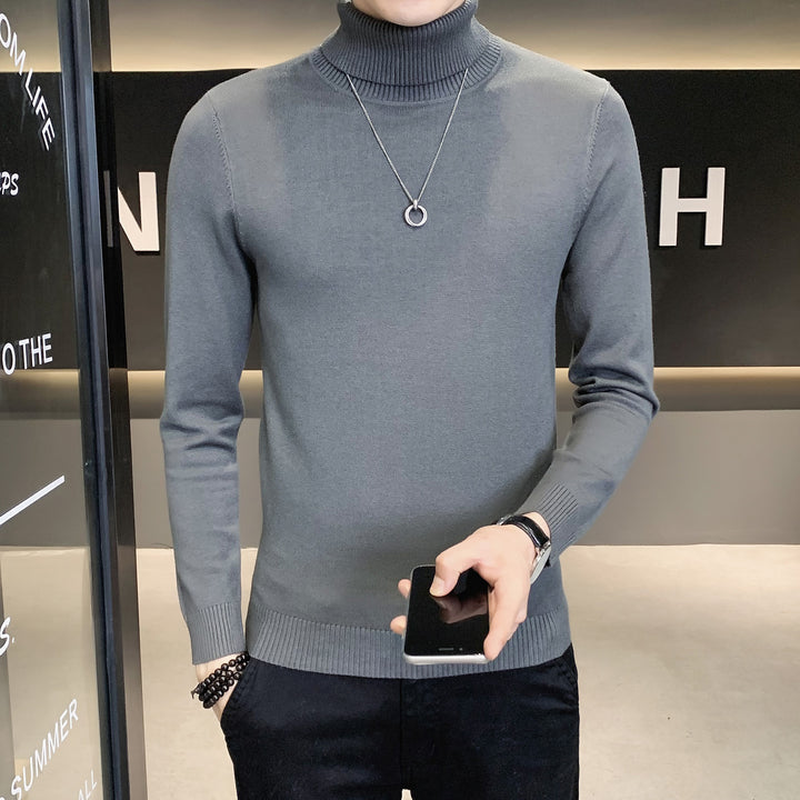 Men's sweater with high collar in soft knit Lune London