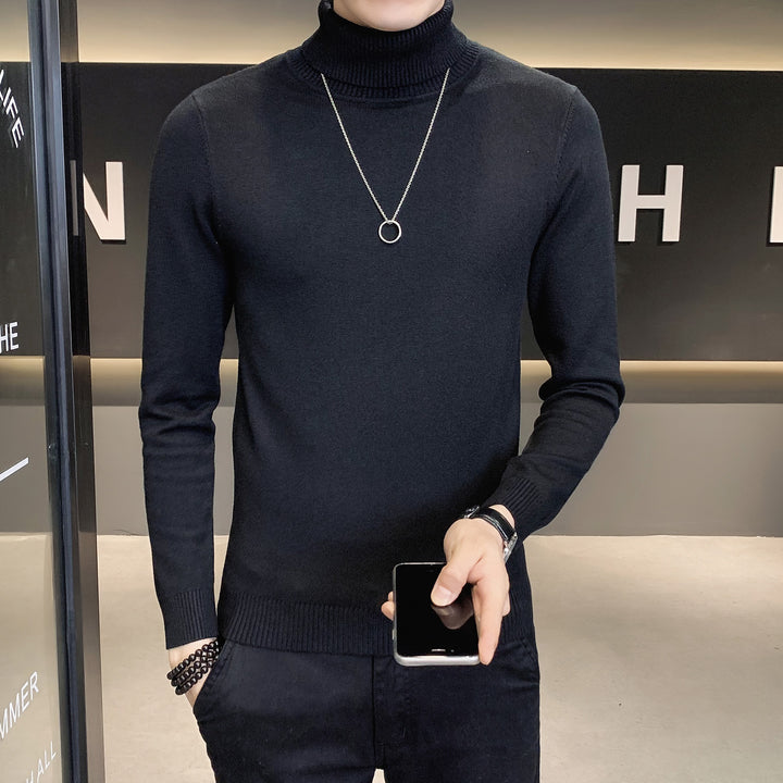 Men's sweater with high collar in soft knit Lune London